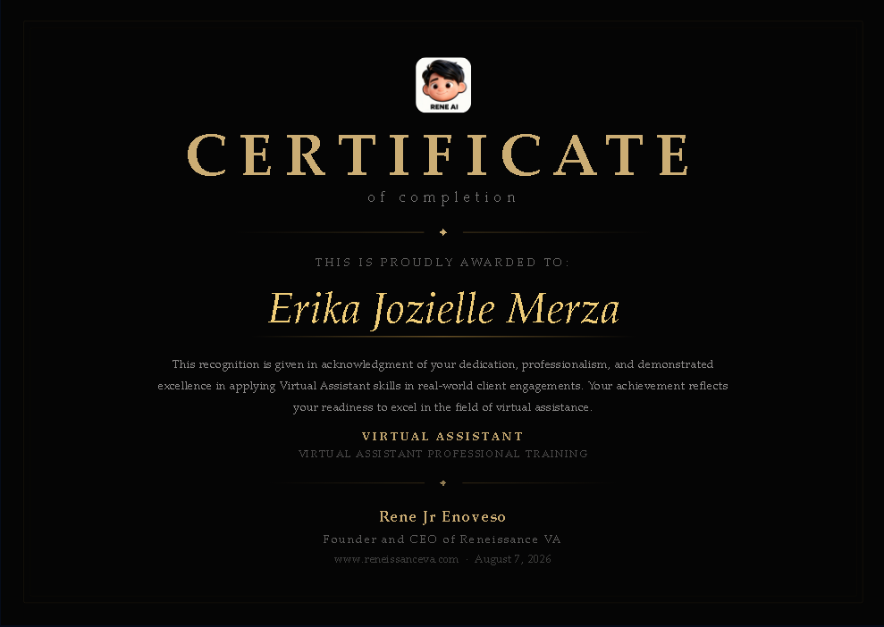 Introduction to Virtual Assistant Certificate