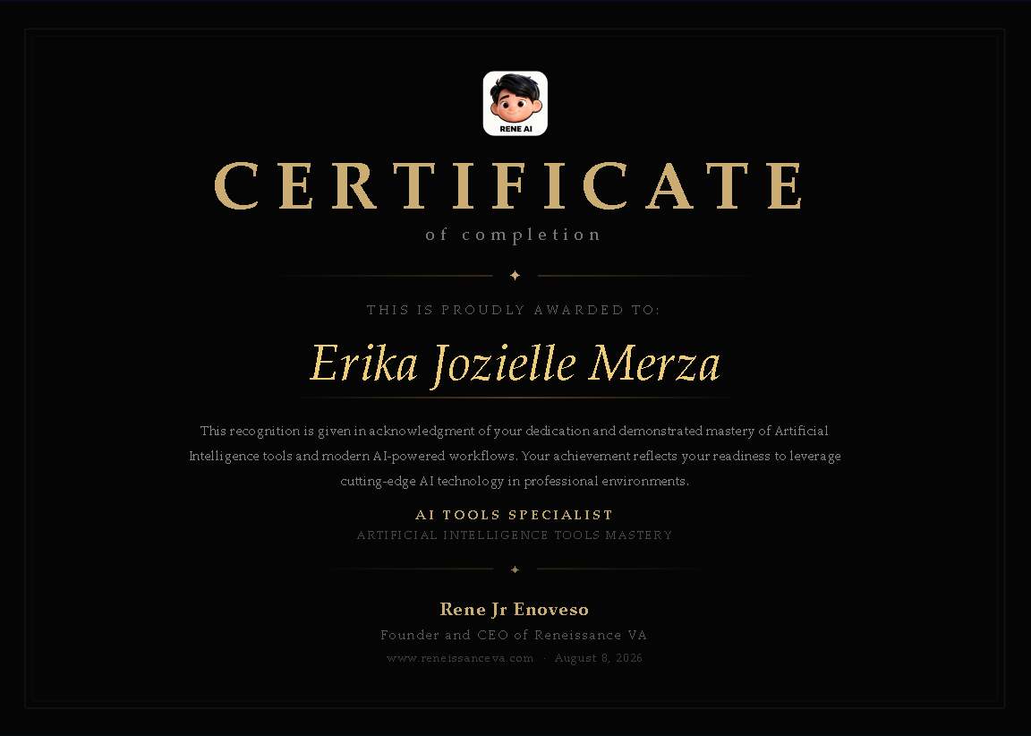 Artificial Intelligence for VAs Certificate