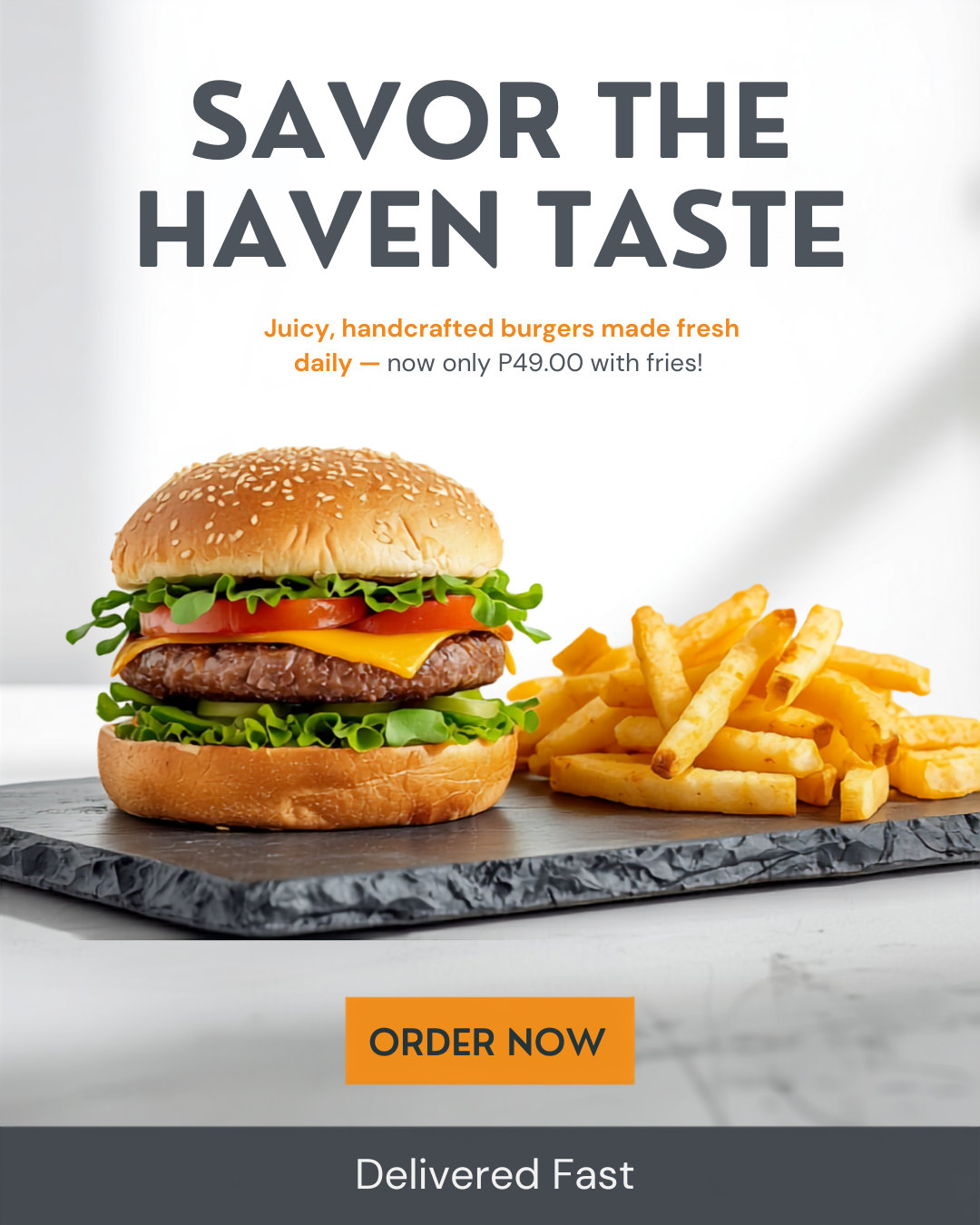 Concept burger promotional design created in Canva as part of my Social Media Virtual Assistant portfolio. Focused on product presentation, promotional messaging, and engaging social media content.
